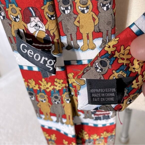 5/$25 George Christmas Santa Reindeer Festive Tie - Picture 3 of 9